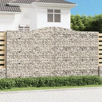 Vidaxl - Gabionen Mit Hochbogen 2 Stk. 400x50x220/240cm Verzinktes Eisen