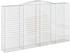 vidaXL Gabionen mit Hochbogen 2 Stk. 400x50x220/240cm Verzinktes Eisen (3147074)