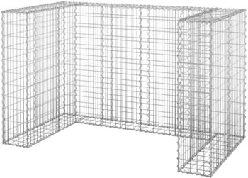 vidaXL Gabionenwand f&uuml;r M&uuml;lltonnen Verzinkter Stahl 180x100x110 cm (151299)