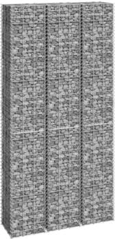 vidaXL Gabionen-Hochbeete 3 Stk. 30x30x200 cm Eisen (151251)