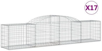 vidaXL Gabionen mit Hochbogen 17 Stk. 300x50x60/80 cm Verzinktes Eisen (3146678)
