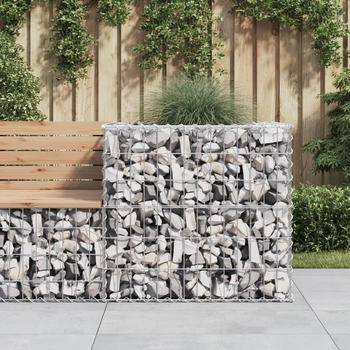vidaXL Gabionenkorb Silbern 70x70x65 cm Verzinktes Eisen (364850)