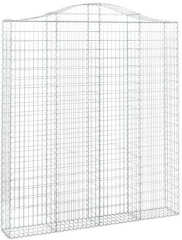 vidaXL Gabione mit Hochbogen 200x30x220/240 cm Verzinktes Eisen (153391)