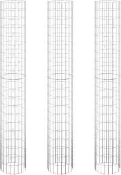 vidaXL Gabionen-Hochbeete 3 Stk. Rund Verzinkter Stahl Ø30x200 cm (152022)