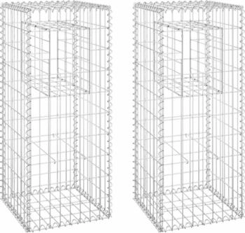 vidaXL Gabionensäulen 2 Stk. 40x40x100 cm Eisen (151261)
