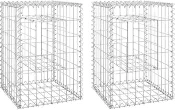 vidaXL Gabionensäulen 2 Stk. 40x40x60 cm Eisen (151259)