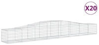 vidaXL Gabionen mit Hochbogen 20 Stk. 400x50x40/60cm Verzinktes Eisen