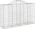 vidaXL Gabionen mit Hochbogen 8 Stk. 200x50x120/140cm Verzinktes Eisen (3146347)