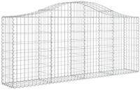 vidaXL Gabionen mit Hochbogen 7 Stk. 200x30x80/100 cm Verzinktes Eisen