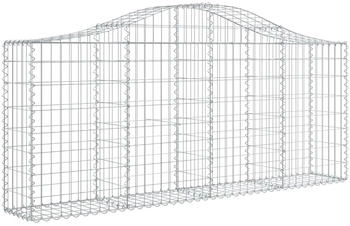 vidaXL Gabionen mit Hochbogen 7 Stk. 200x30x80/100 cm Verzinktes Eisen (3145414)