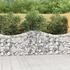 vidaXL Gabionen mit Hochbogen 7 Stk. 200x30x80/100 cm Verzinktes Eisen (3145414)