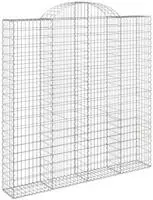 vidaXL Gabionen mit Hochbogen 2 Stk. 200x30x200/220cm Verzinktes Eisen