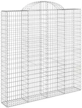 vidaXL Gabionenzaun mit Hochbogen 2 Stk. 200x30x200/220cm Verzinktes Eisen