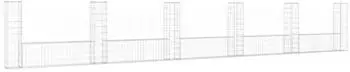 vidaXL Gabionenkorb U-Form 6 S&auml;ulen Eisen 620x20x100cm (151279)