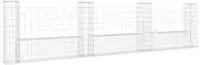 vidaXL Gabionenkorb U-Form mit 4 S&auml;ulen Eisen 380x20x100 cm
