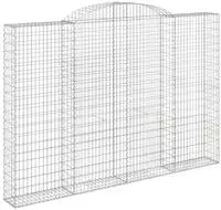 vidaXL Gabionen mit Hochbogen 4 Stk. 300x30x200/220cm Verzinktes Eisen