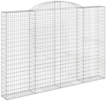 vidaXL Gabionen mit Hochbogen 4 Stk. 300x30x200/220cm Verzinktes Eisen