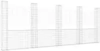 vidaXL Gabionenkorb U-Form mit 5 S&auml;ulen Eisen 500x20x200 cm