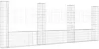 vidaXL Gabionenkorb U-Form mit 4 S&auml;ulen Eisen 380x20x150 cm