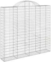 vidaXL Gabionen mit Hochbogen 3 Stk. 200x30x180/200cm Verzinktes Eisen