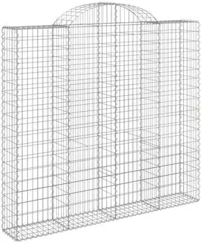 vidaXL Gabionenzaun mit Hochbogen 3 Stk. 200x30x180/200cm Verzinktes Eisen
