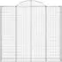 vidaXL Gabionenzaun mit Hochbogen 3 Stk. 200x30x180/200cm Verzinktes Eisen