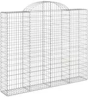 vidaXL Gabione mit Hochbogen 200x30x160/180 cm Verzinktes Eisen
