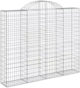 vidaXL Gabione mit Hochbogen Verzinktes Eisen 200x30x160/180cm (153488)