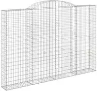 vidaXL Gabionen mit Hochbogen 3 Stk. 300x30x200/220cm Verzinktes Eisen