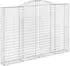 vidaXL Gabionen mit Hochbogen 3 Stk. 300x30x200/220cm Verzinktes Eisen (3146612)