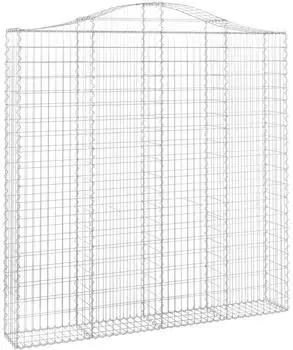 vidaXL Gabione mit Hochbogen 200x30x200/220cm Verzinktes Eisen (153390)
