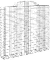vidaXL Gabionen mit Hochbogen 4 Stk. 200x30x180/200cm Verzinktes Eisen