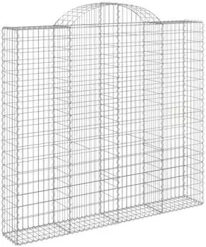 vidaXL Gabionenzaun mit Hochbogen 4 Stk. 200x30x180/200cm Verzinktes Eisen (3146196)