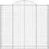 vidaXL Gabionenzaun mit Hochbogen 4 Stk. 200x30x180/200cm Verzinktes Eisen (3146196)