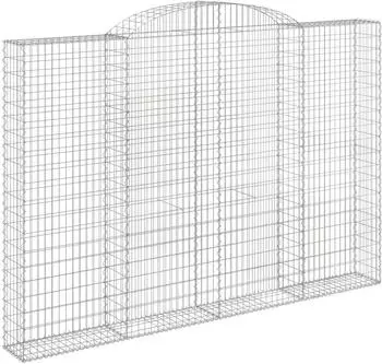 vidaXL Gabionen mit Hochbogen 5 Stk. 300x30x200/220cm Verzinktes Eisen (3146614)