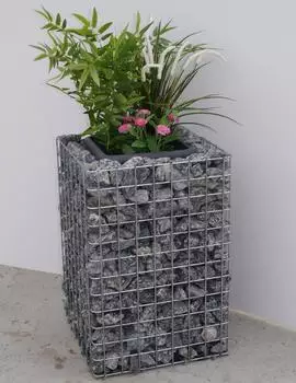 Gabiona Gabionensäule für Blumen 42x42x60cm Stahl MW 50mm