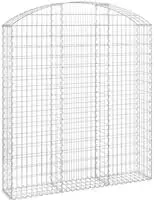 vidaXL Gabione mit Hochbogen 150x30x160/180 cm Verzinktes Eisen