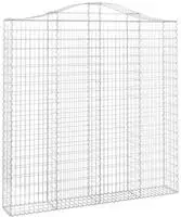 vidaXL Gabionen mit Hochbogen 3 Stk. 200x30x200/220cm Verzinktes Eisen
