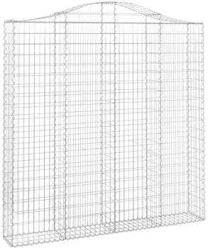 vidaXL Gabionen mit Hochbogen 3 Stk. 200x30x200/220cm Verzinktes Eisen (3145536)