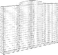 vidaXL Gabionen mit Hochbogen 2 Stk. 300x30x200/220cm Verzinktes Eisen