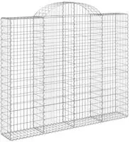 vidaXL Gabionen mit Hochbogen 2 Stk. 200x30x160/180cm Verzinktes Eisen