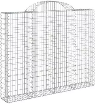 vidaXL Gabionenzaun mit Hochbogen 2 Stk. 200x30x160/180cm Verzinktes Eisen (3146173)