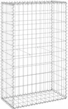 vidaXL Gabionenwand mit Abdeckung, verzinkter Stahl, 60x30x100cm