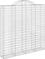 vidaXL Gabionen mit Hochbogen 3 Stk. 200x30x200/220cm Verzinktes Eisen