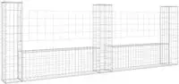 Vidaxl - Gabionenkorb U-form Mit 3 S&auml;ulen Eisen 260x20x100 Cm