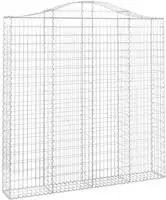 vidaXL Gabionen mit Hochbogen 2 Stk. 200x30x200/220cm Verzinktes Eisen