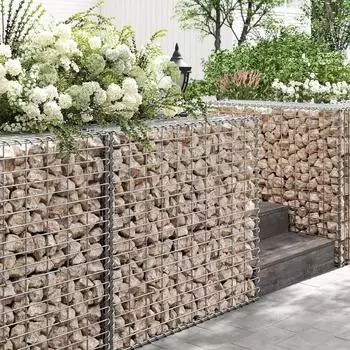 Songmics Gabionenkorb 100x90x30cm, verzinkter Stahl, 4er-Set (GGB493)