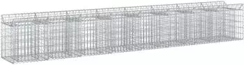 vidaXL Gabionen-Hochbeet 2er-Set, verzinkter Stahl, silber, 400x50x60cm (3422217)
