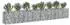 vidaXL Gabionen-Hochbeet 2er-Set, verzinkter Stahl, silber, 400x50x60cm (3422217)