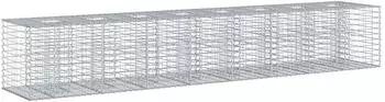 vidaXL Gabionen-Hochbeet 340x60x55cm verzinkter Stahl, 2-St. (3422230)